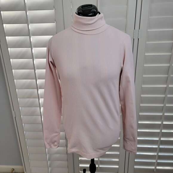 ATHLETA Women's Long Sleeve Turtle Neck Top M Dust Pink - Picture 3 of 11